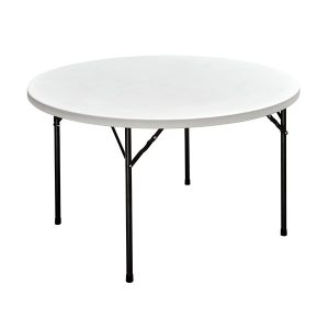 White 4ft Round Folding Table