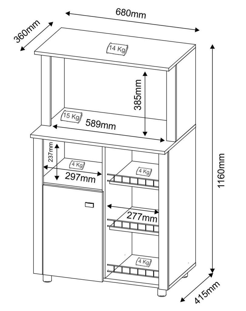 Kitchen Cabinet w/baskets - Furniture Plus