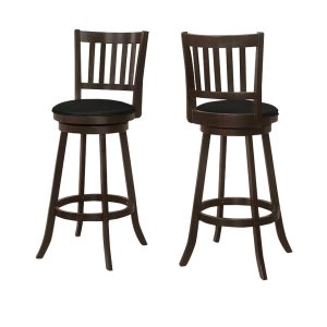 1236 PAIR - 44"H Espresso Swivel Barstools
