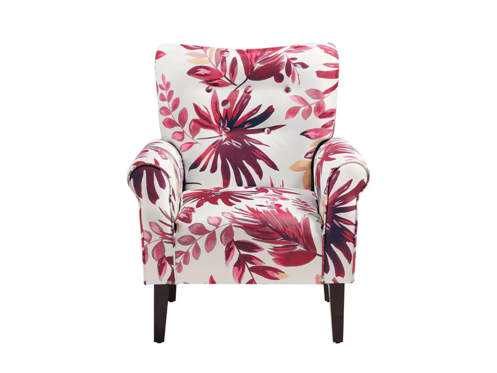 Anson Red Floral Accent Chair Furniture Plus