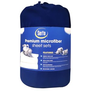 Serta Microfiber Sheet Set Navy Blue