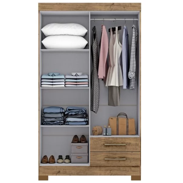 Scotland 4 Door Wardrobe - Brown - Image 2