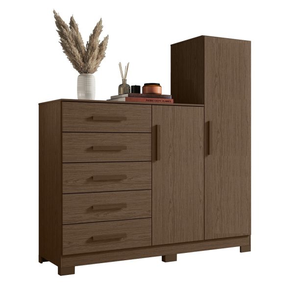 2 Door 5 Drawer Master Dresser Chocolate