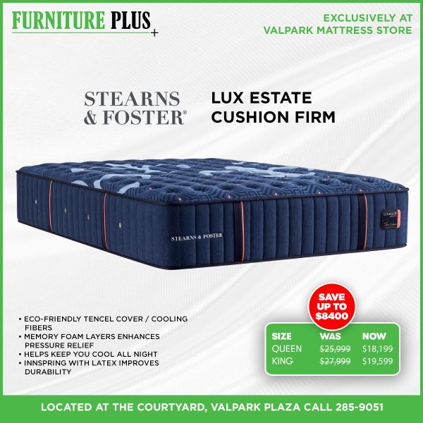 Stearns & Foster Estate Cushion Firm Mattress - VALPARK