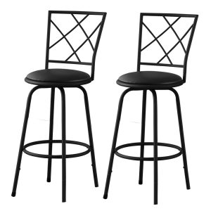 Black Swivel Barstool - Pair