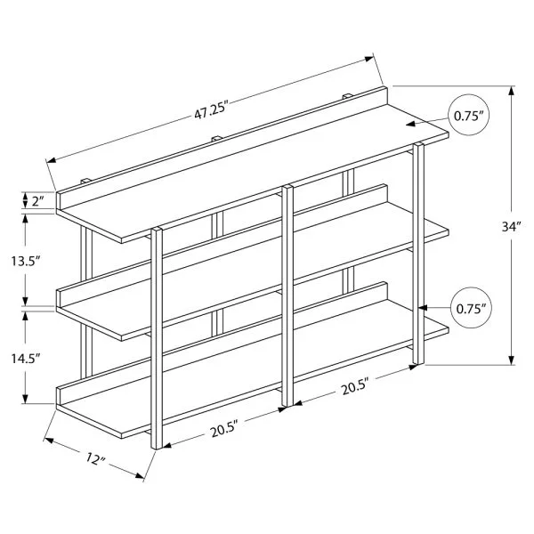 ONLINE SPECIAL – 3 Tier Console Table - Image 3