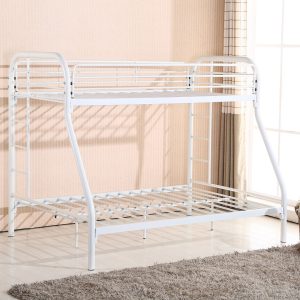 Metal Twin/Full Bunkbed - White