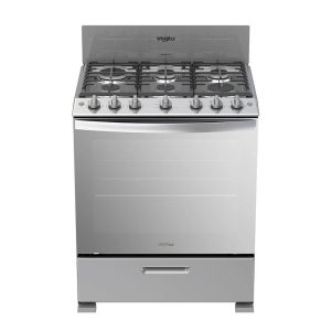 Whirlpool 30” 6-Burner Gas Range with Stainless Steel Top