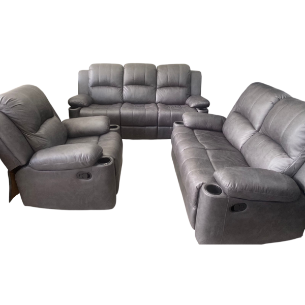 3pc Recliner Set Grey - Image 4