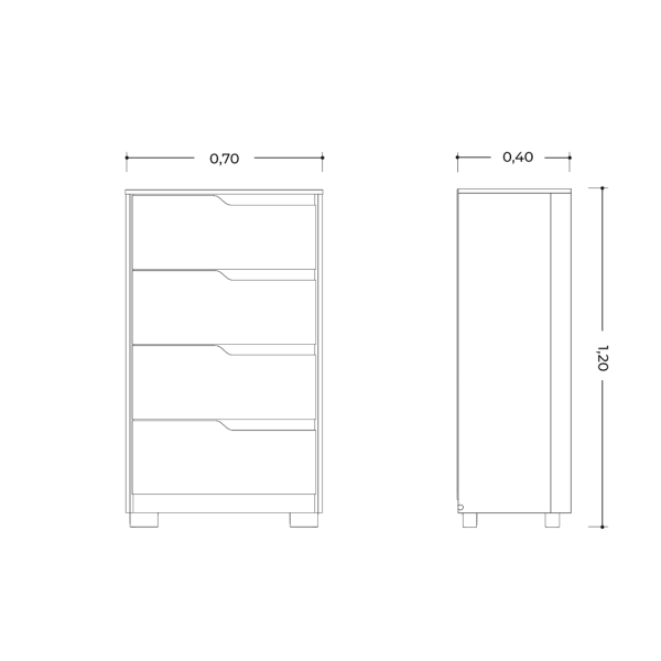 4 Drawer Chest Nature Titanium - Image 3