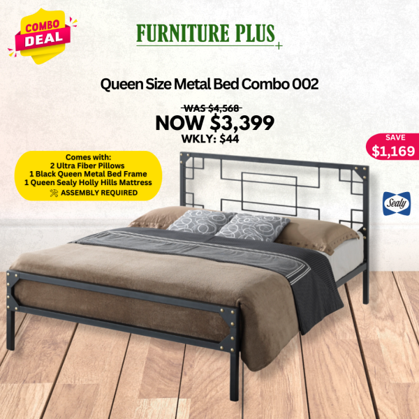 Queen Size Metal Bed Combo 002