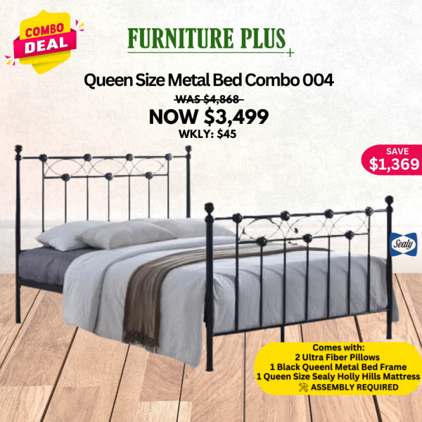 Queen Size Metal Bed Combo 004