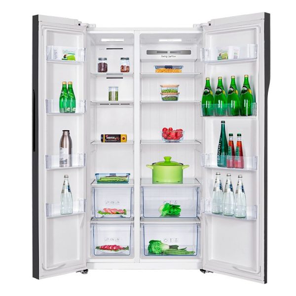 22cuft TCL Glass Side by Side Fridge White - Image 2