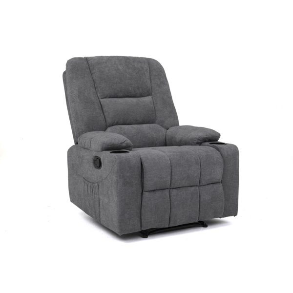 Grey Recliner w/cupholder