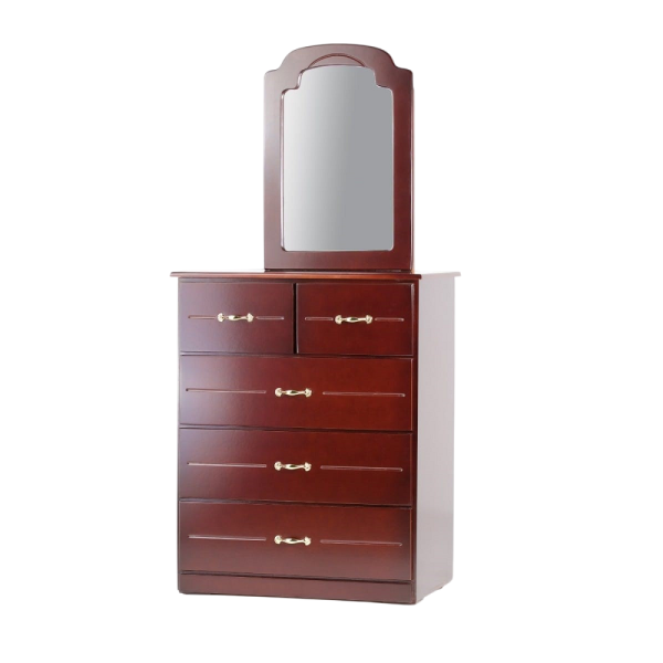 5 Drawer Chest w/Mirror Ruby