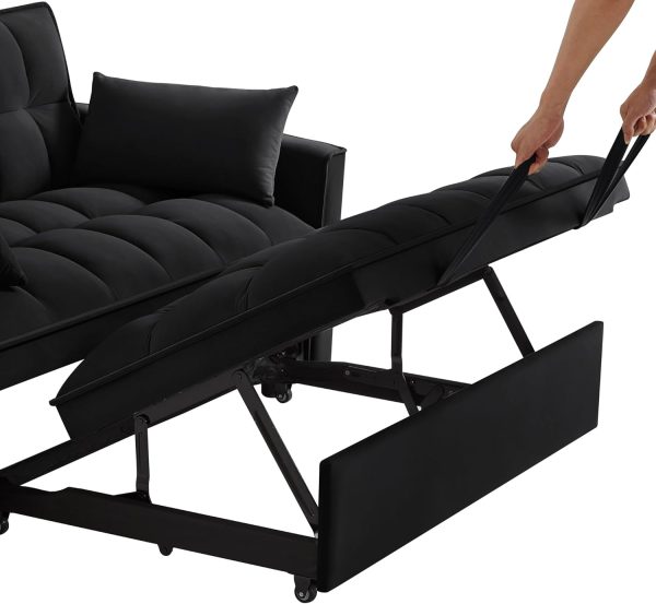 Pullout Sofa Bed Black - Image 4