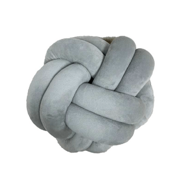 Crystal Velvet 2 Line Knot Ball Throw Pillow Grey