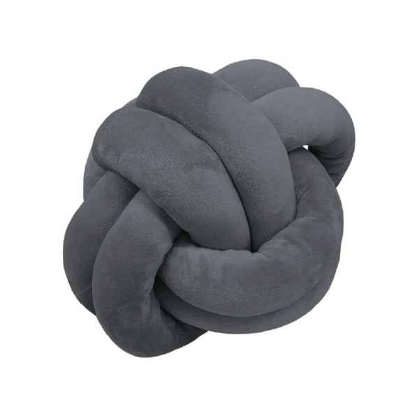 Decorative Knotted Pillow Grey