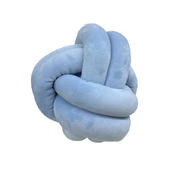 Decorative Knotted Pillow Blue