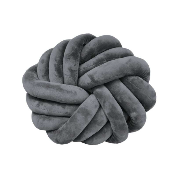 Decorative Knotted Pillow Grey