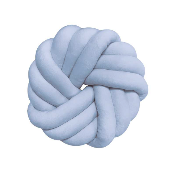 Decorative Knotted Pillow Blue