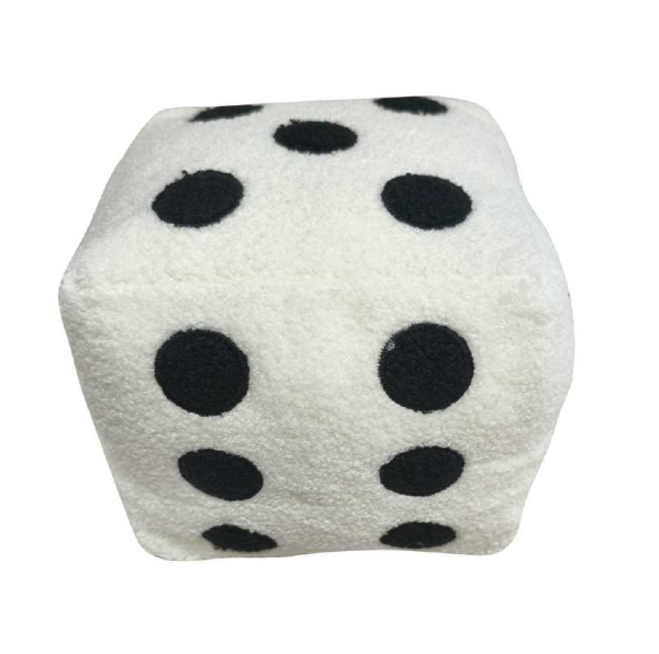 Lamb Wool Dice Cushion White
