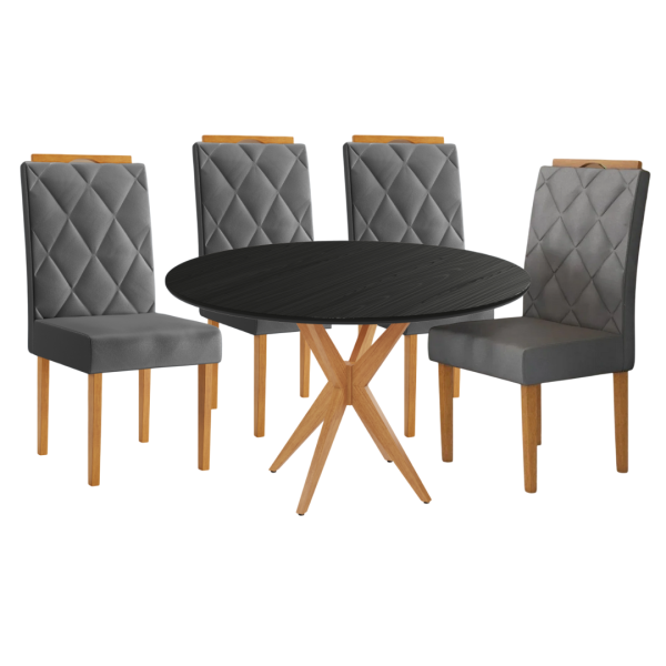 5 PC Round Glass Top Dining Set