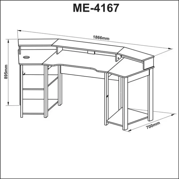 Gamer Desk Black-Red - Image 2