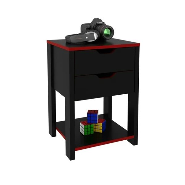 Gamer Side Cabinet Black-Red
