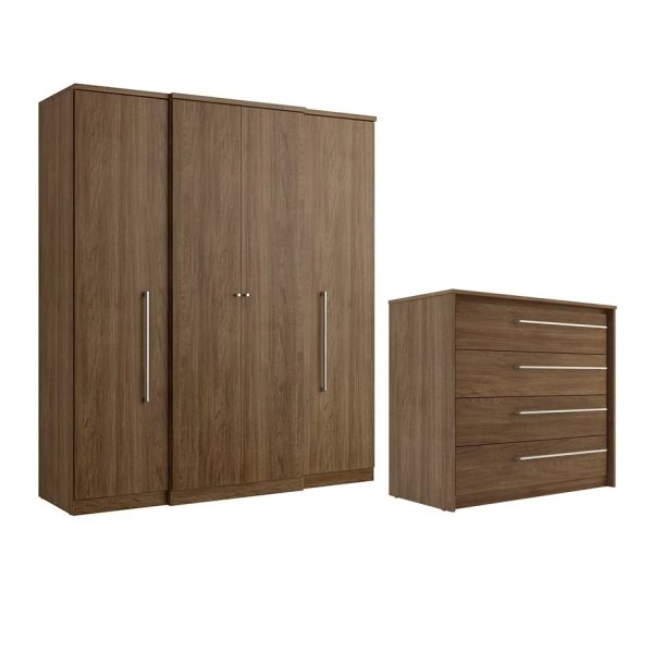 Splendor Wardrobe + Chest Combo Brown