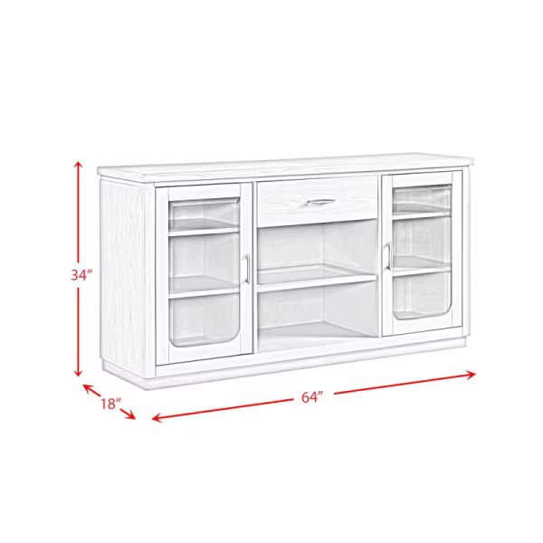 Marly Server W/ Glass Door & LED Light in Grey - Image 2