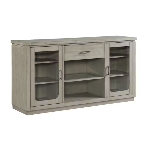Marly Server W/ Glass Door & LED Light in Grey