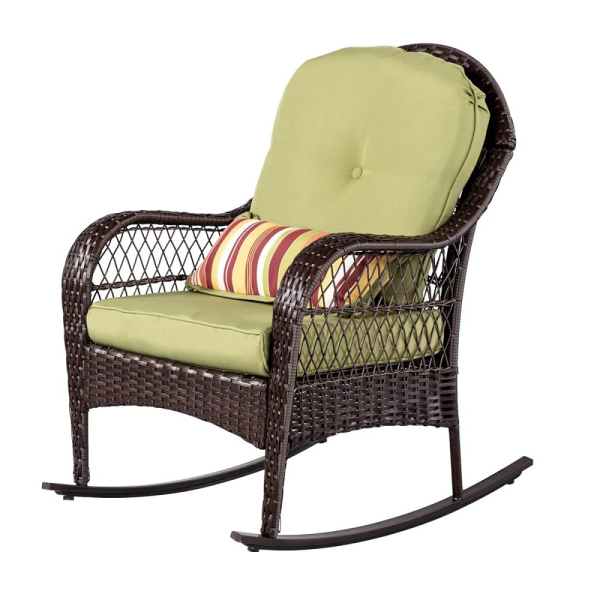 Patio Rocking Chair w/green cushion