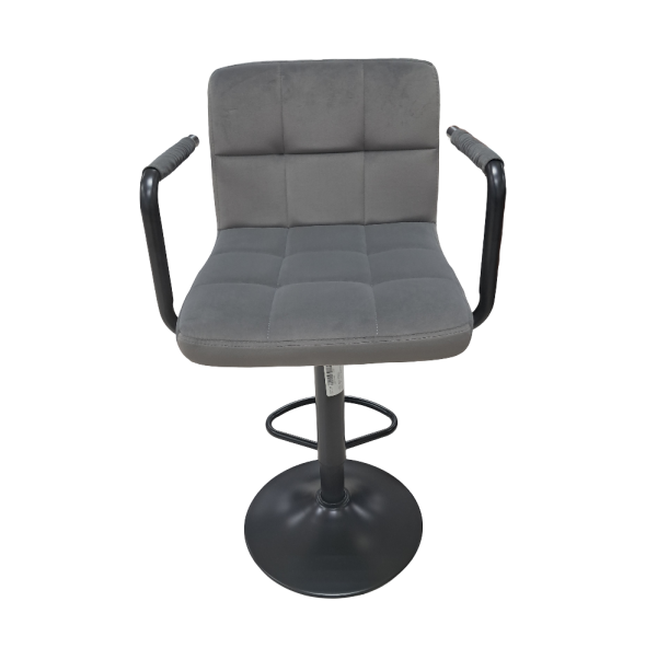 Grey Velvet Barstool 23005 - Image 4