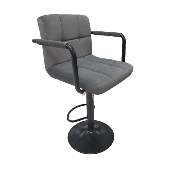 Grey Velvet Barstool 23005 - Image 2