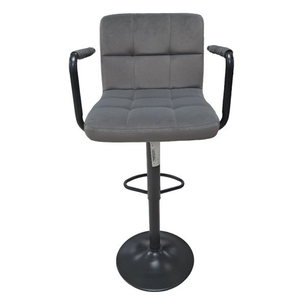 Grey Velvet Barstool 23005 - Image 3