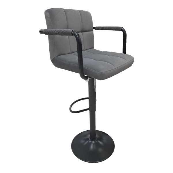 Grey Velvet Barstool 23005