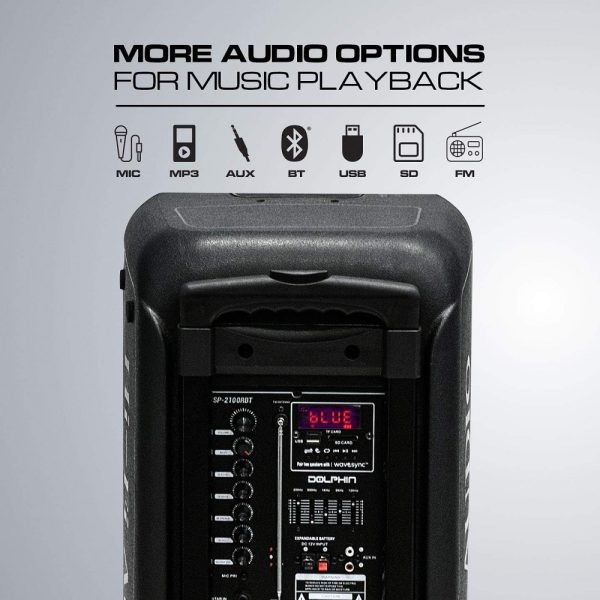 Dolphin Dual 10" Rechargeable Bluetooth Party Speaker - Image 4