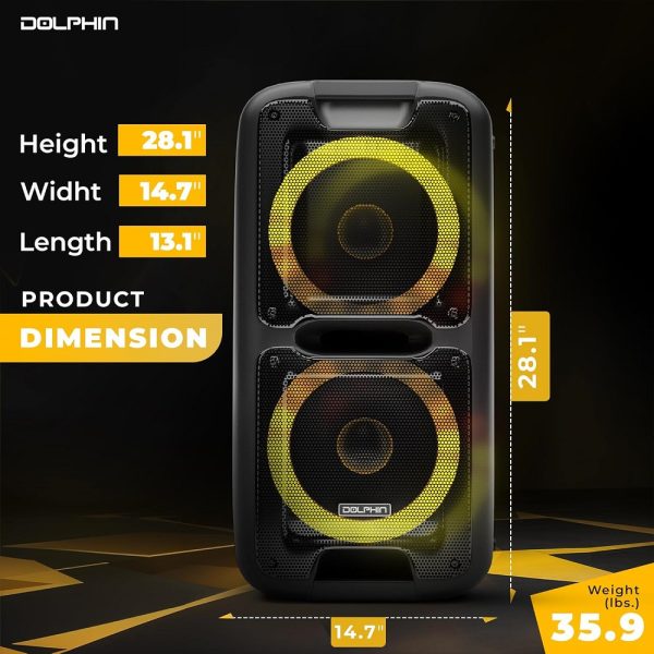 Dolphin Dual 10" Rechargeable Bluetooth Party Speaker - Image 2