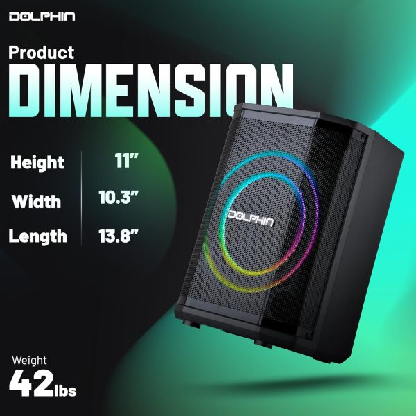 Dolphin 8" Bluetooth Rechargeable Party Speaker - Image 4