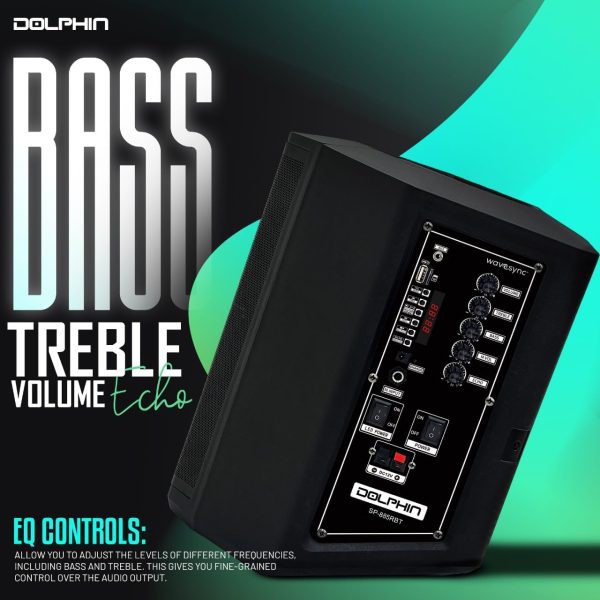 Dolphin 8" Bluetooth Rechargeable Party Speaker - Image 3