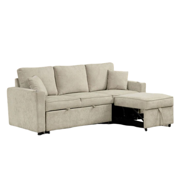 Kendal Sleep Sofa Sectional Beige - Image 4