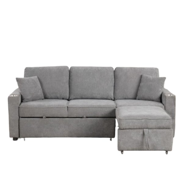 Kendal Sleep Sofa Sectional Grey - Image 2
