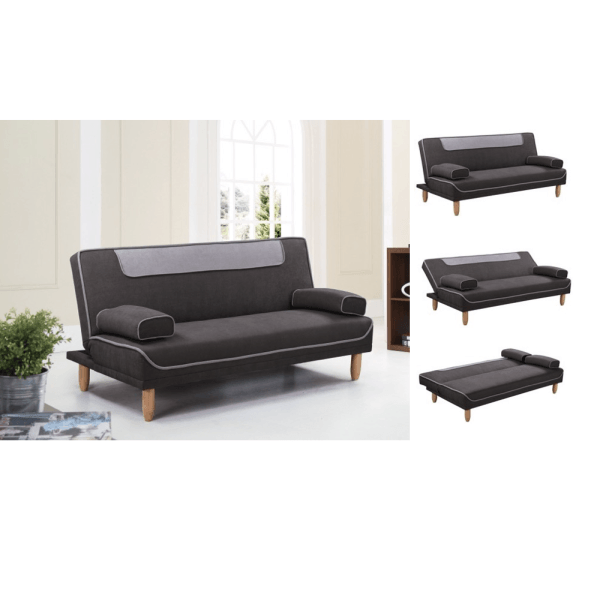 Amy Dk Grey/Smoke Blue Futon