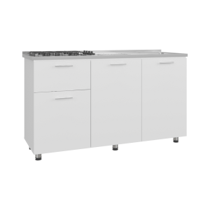 3 Door 1 Drawer Kitchen Cabinet w/Sink + Cooktop