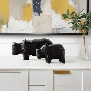 Hippo Sculpture Black