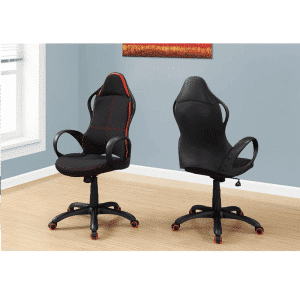 Fabric Office Chair Black w/red accent