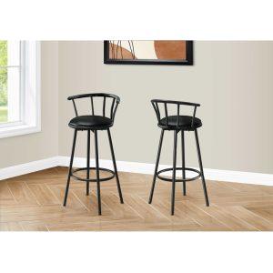 2pc - 36"H Swivel Black Barstool