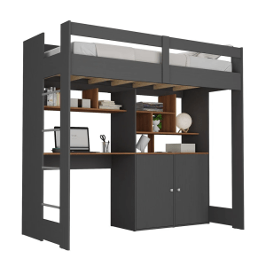 Twin Size Loft Bed w/Desk + Cupboard GR