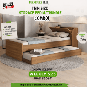 Twin Size Storage Bed w/Trundle Combo